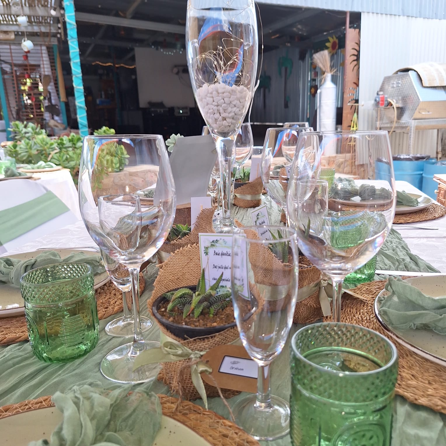 Formal table setting for a wedding or special function